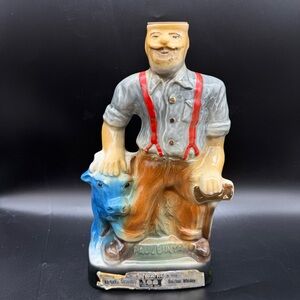Vintage Paul Bunyan Minnesota Centennial Jim Beam Decanter EMPTY Missing Hat